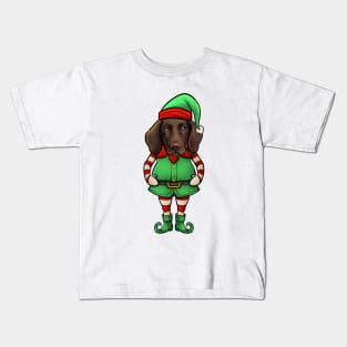 German Shorthaired Pointer Christmas Elf Kids T-Shirt